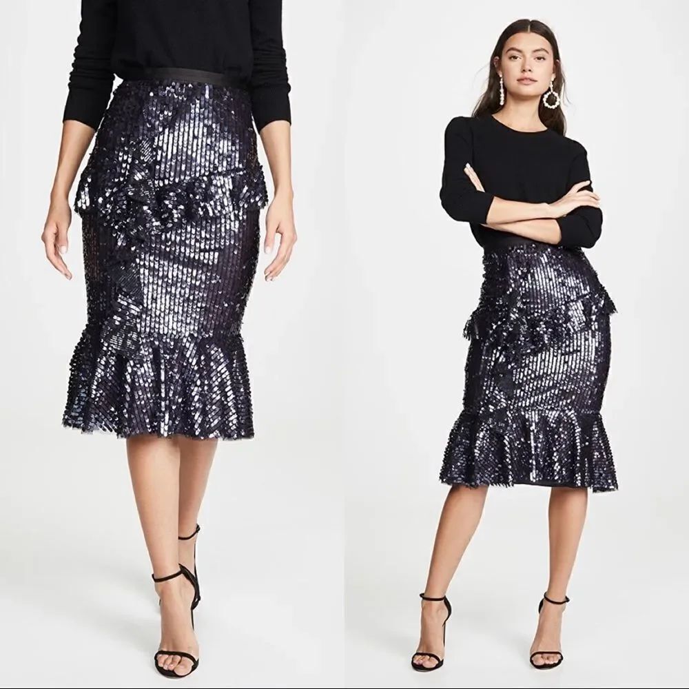 Needle & Thread Scarlett Sequin Midi Skirt
